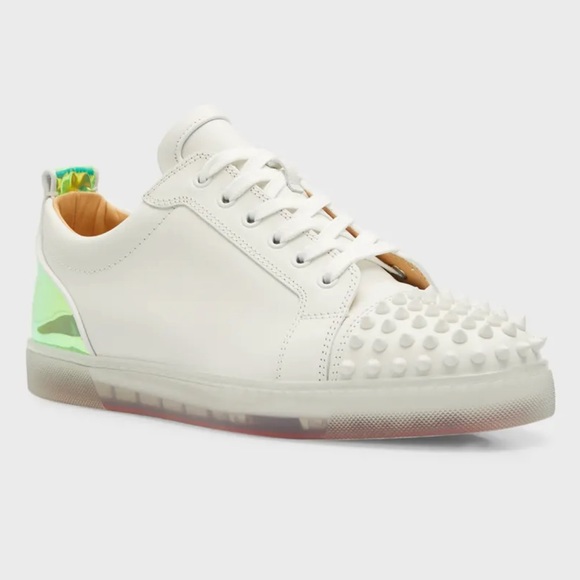 Christian Louboutin Men's VarsiJunior Spikes 2 Leather Low-Top Sneakers - Picture 2 of 11